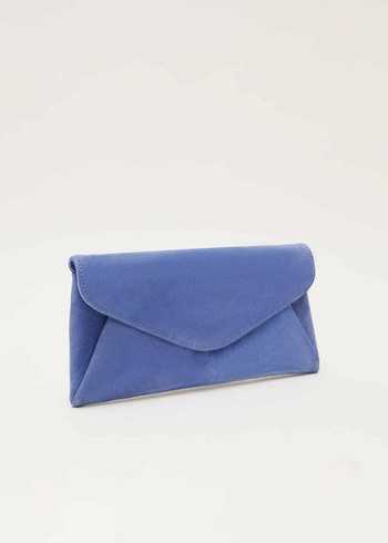 Phase Eight Wendie Blue Suede Bags Blue Australia | PC0926453